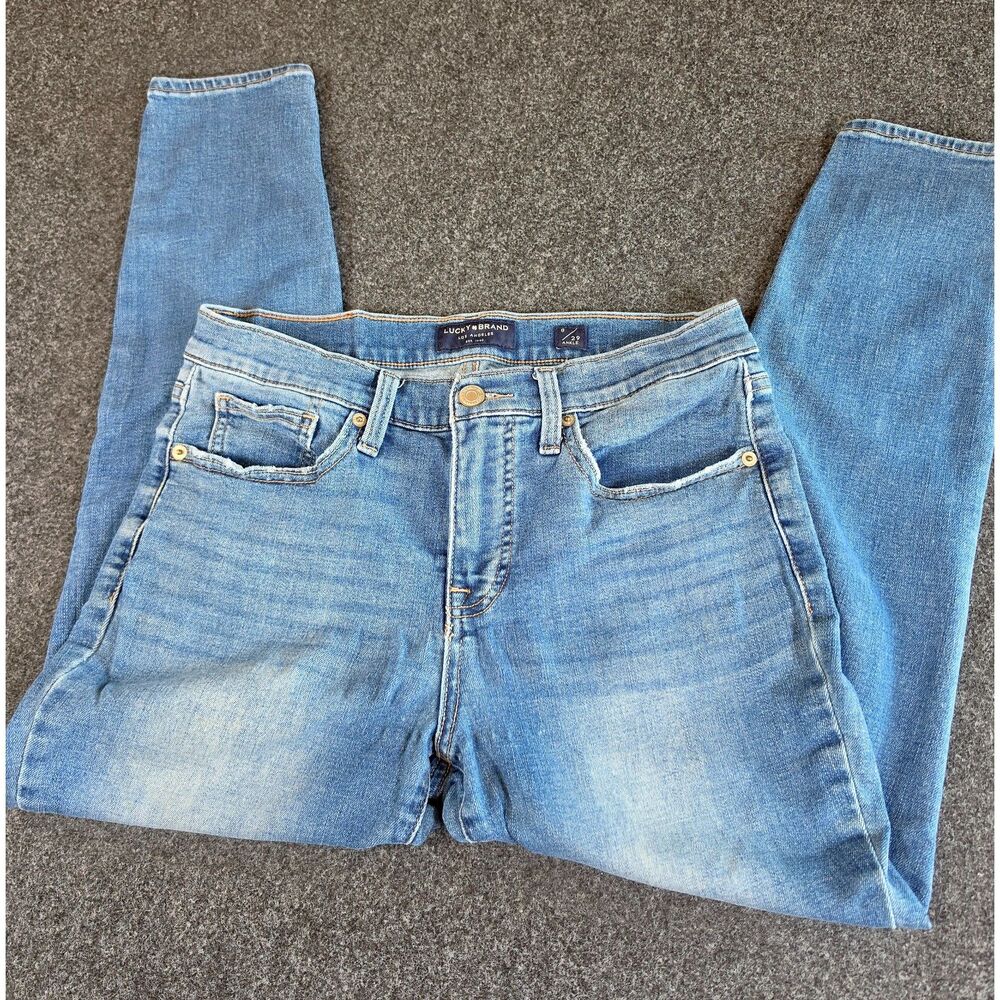 Lucky Brand Women's 8/29 Ankle Jeans Blue Medium Wash Stretch Denim 5 Pocket